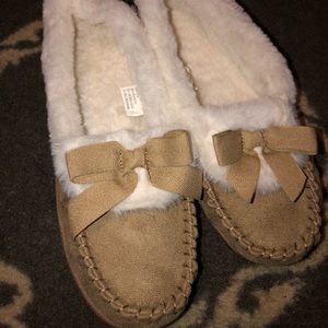 Brown Furry Moccasins